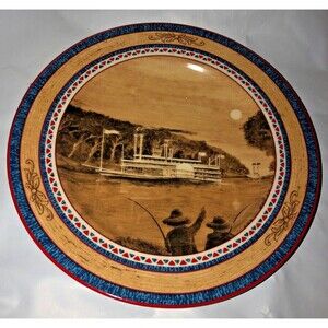 Sawyer Huckleberry Finn River Fishing Ceramic Plate Sample Hiap Huat Koyo 2001